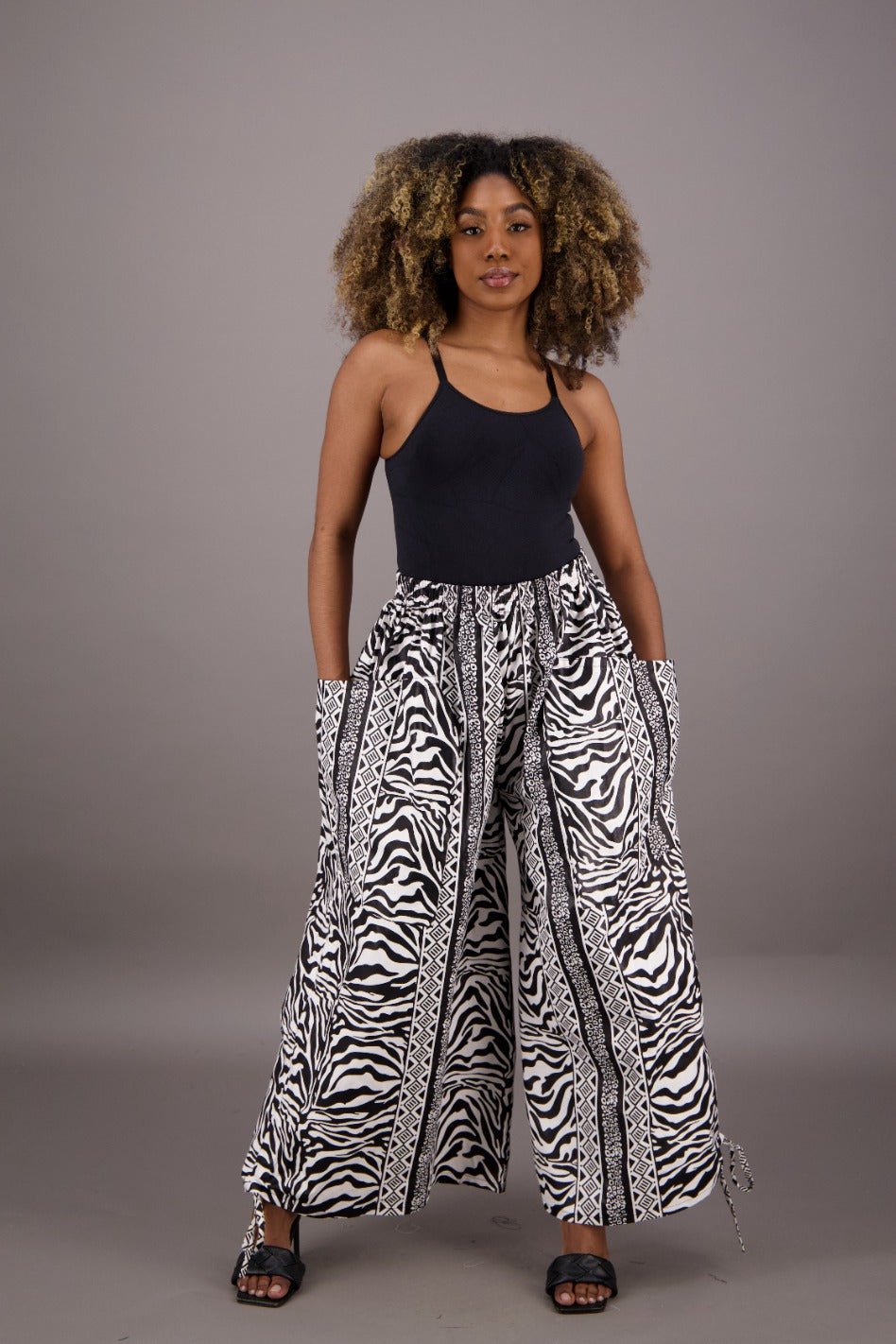 Zebra Geo Chic Palazzos P092-261 - Advance Apparels Inc