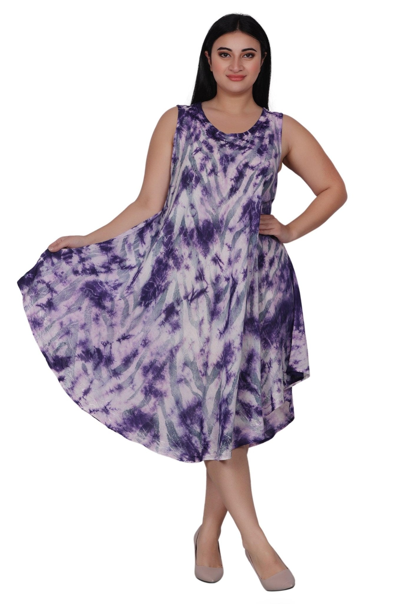 Zebra Print Tie Dye Dress 482150R - Advance Apparels Inc