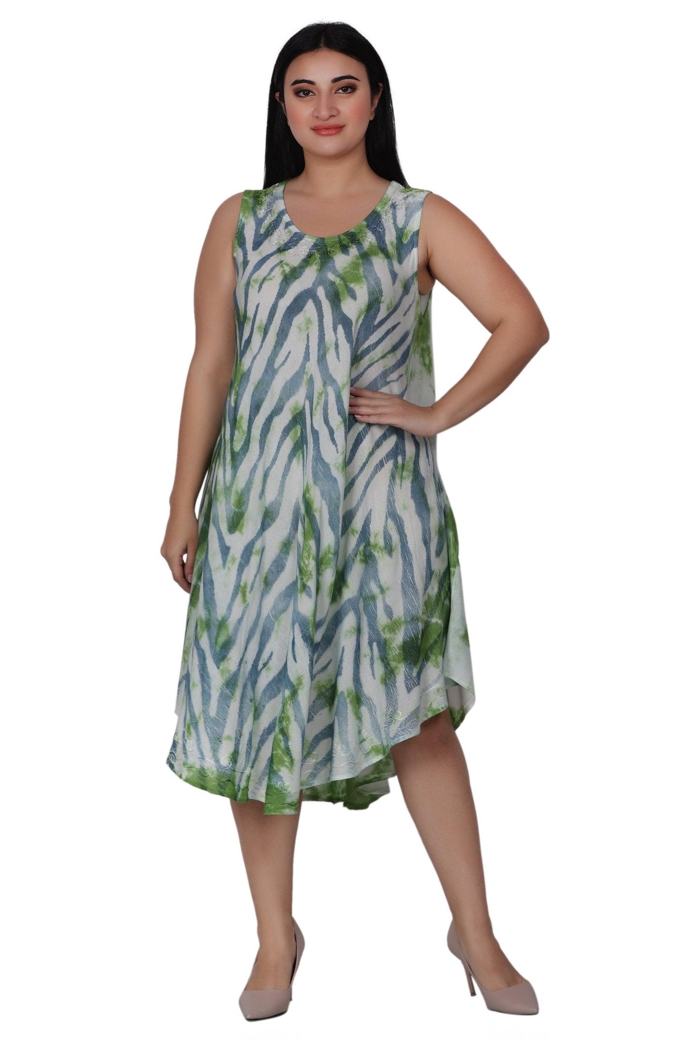 Zebra Print Tie Dye Dress 482150R - Advance Apparels Inc