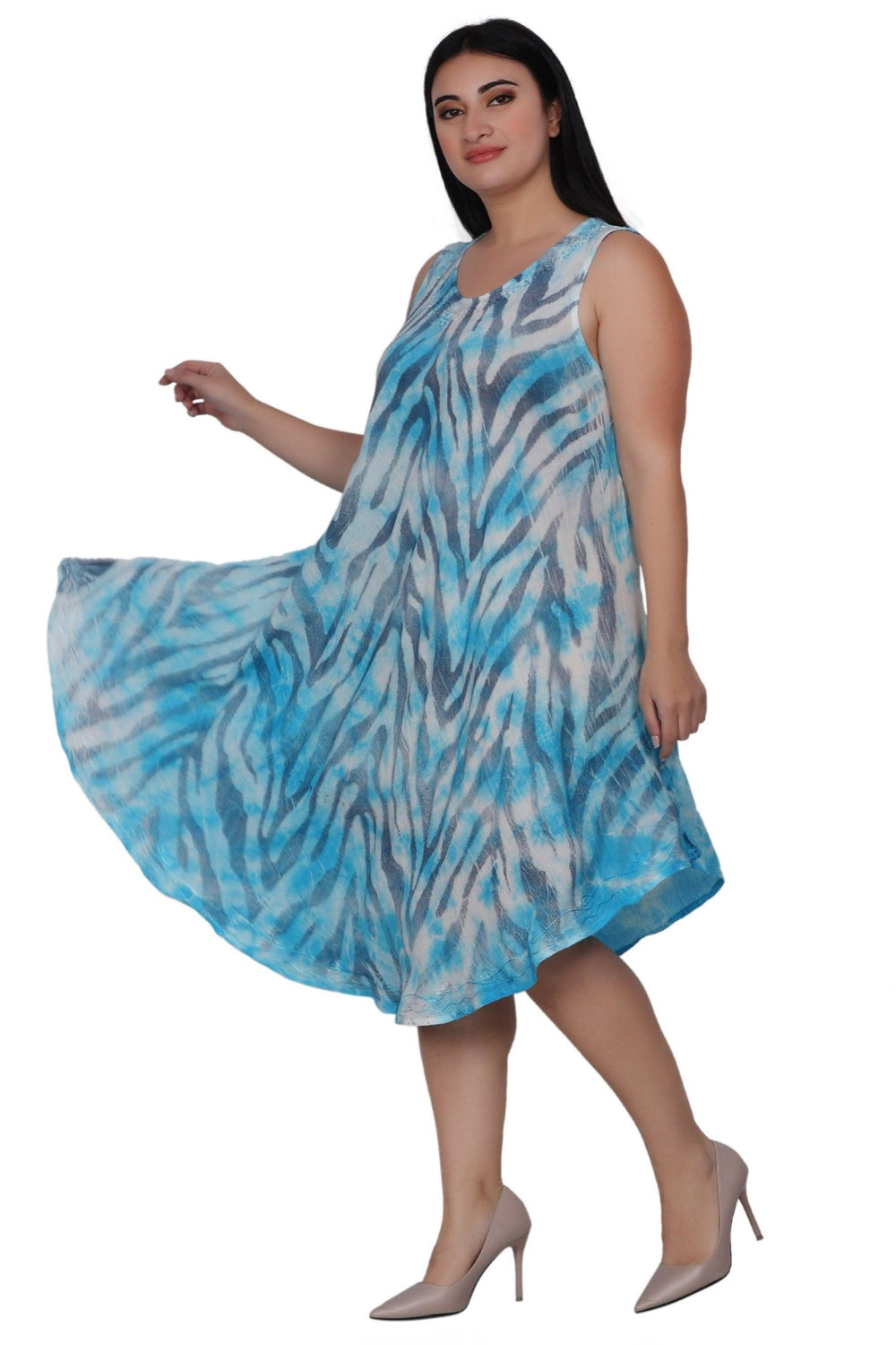 Zebra Print Tie Dye Dress 482150R - Advance Apparels Inc