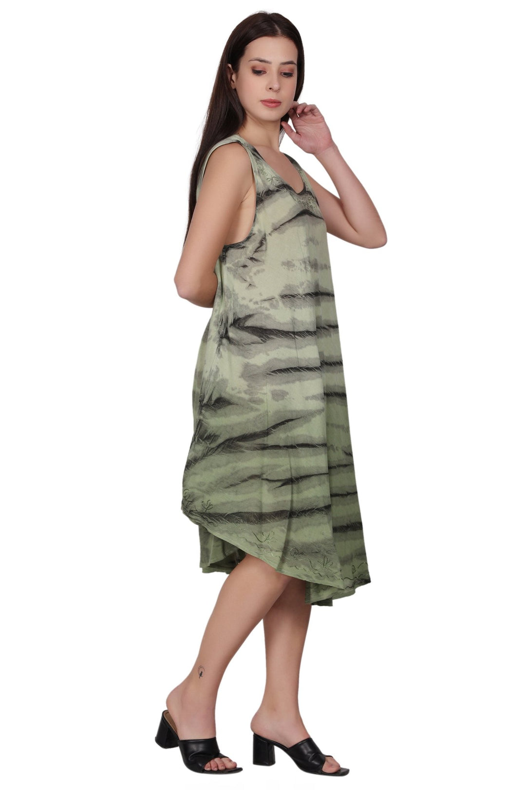 Zebra Stripe Tie Dye Beach Dress 482158 - Advance Apparels Inc