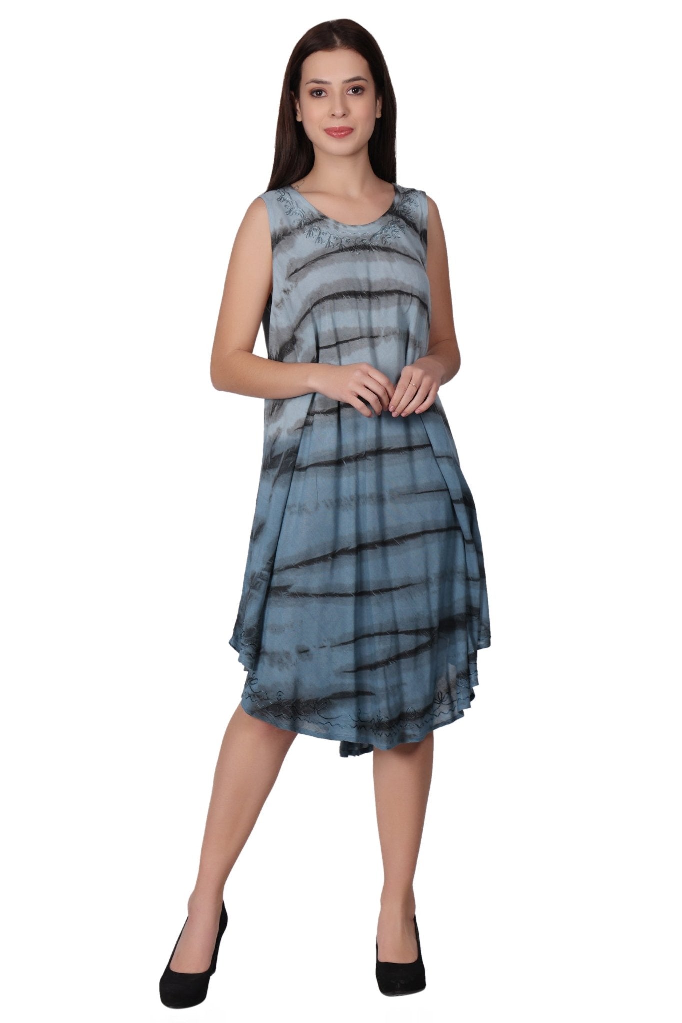 Zebra Stripe Tie Dye Beach Dress 482158 - Advance Apparels Inc