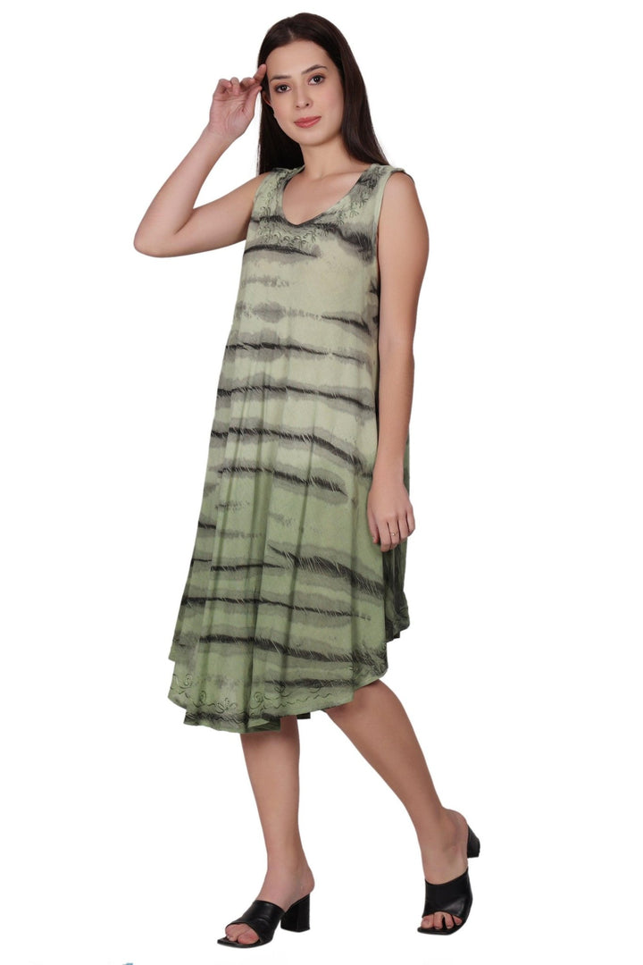 Zebra Stripe Tie Dye Beach Dress 482158 - Advance Apparels Inc