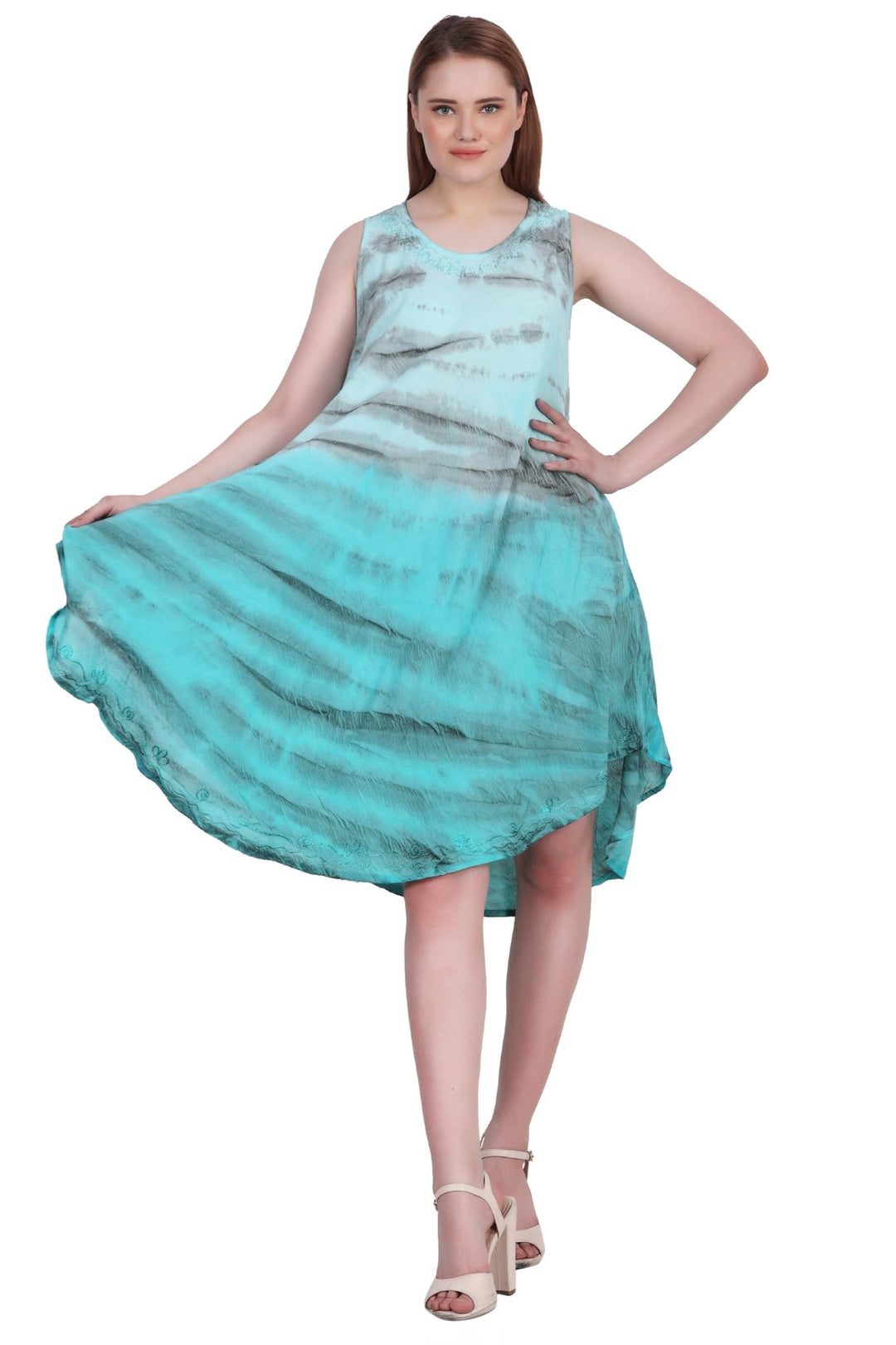 Zebra Stripe Tie Dye Beach Dress 482158 - Advance Apparels Inc