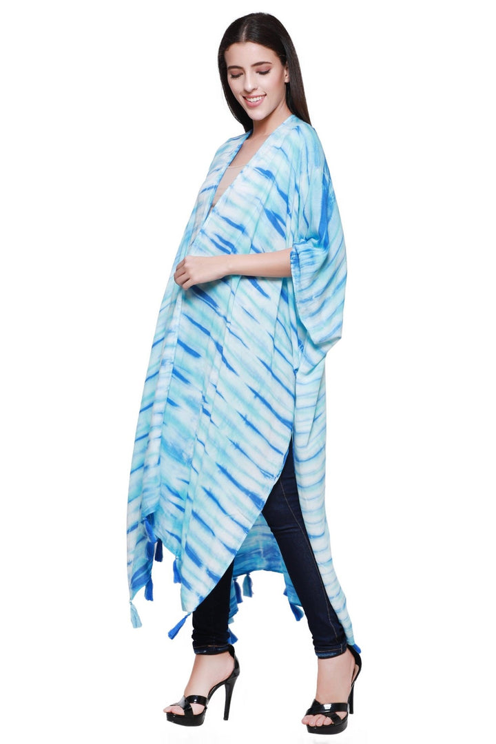 Zebra Tie Dye Beach Cover Up Kimono 22031 - Advance Apparels Inc