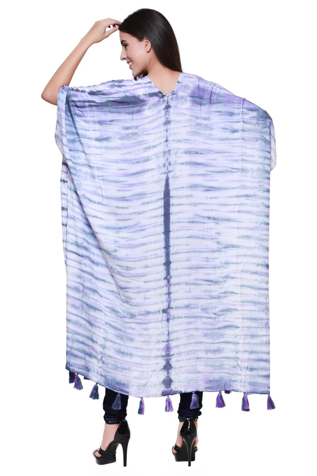 Zebra Tie Dye Beach Cover Up Kimono 22031 - Advance Apparels Inc