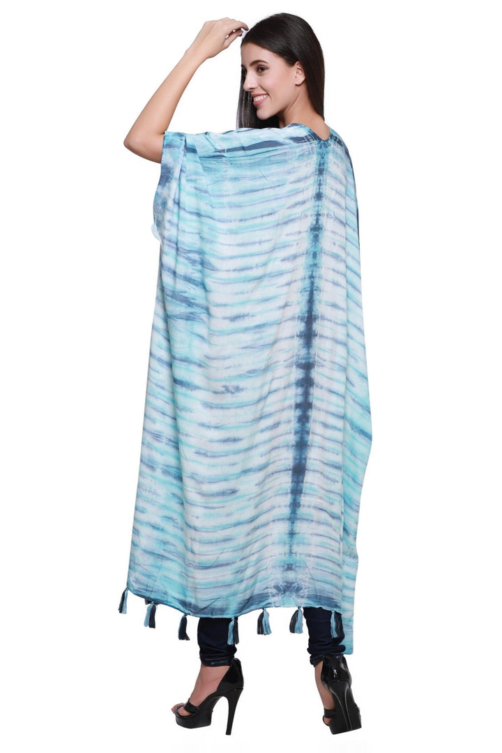 Zebra Tie Dye Beach Cover Up Kimono 22031 - Advance Apparels Inc