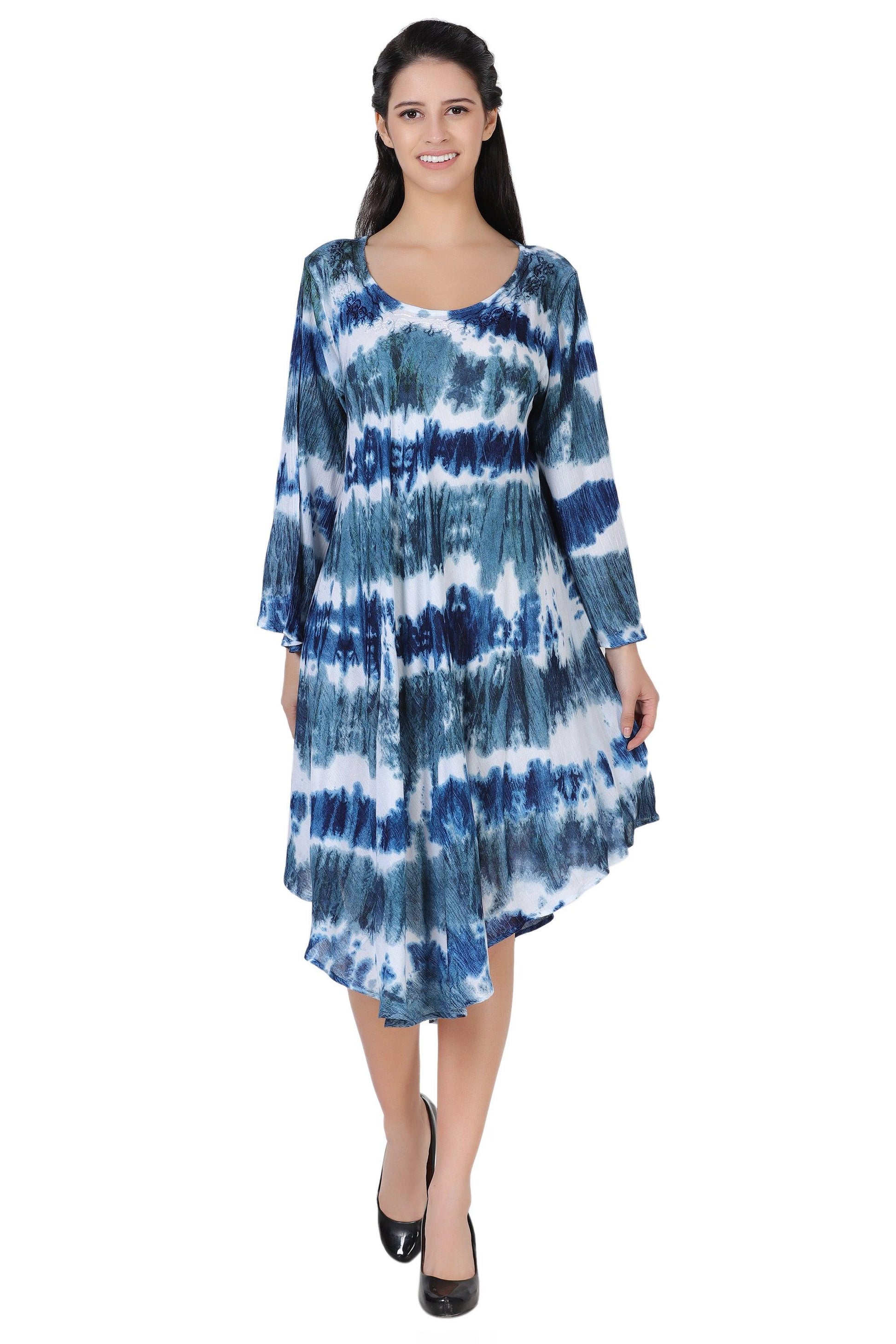 3/4 Sleeve Tie Dye Dress 462198LSLV - Advance Apparels Inc