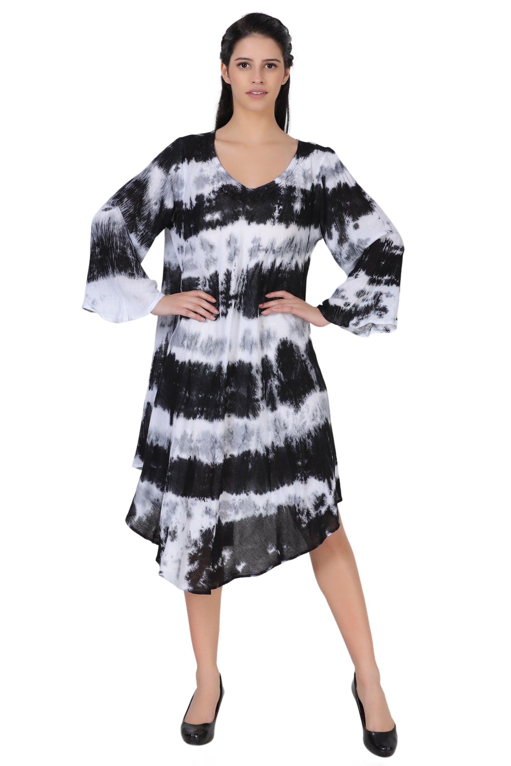 3/4 Sleeve Tie Dye Dress 462198LSLV - Advance Apparels Inc