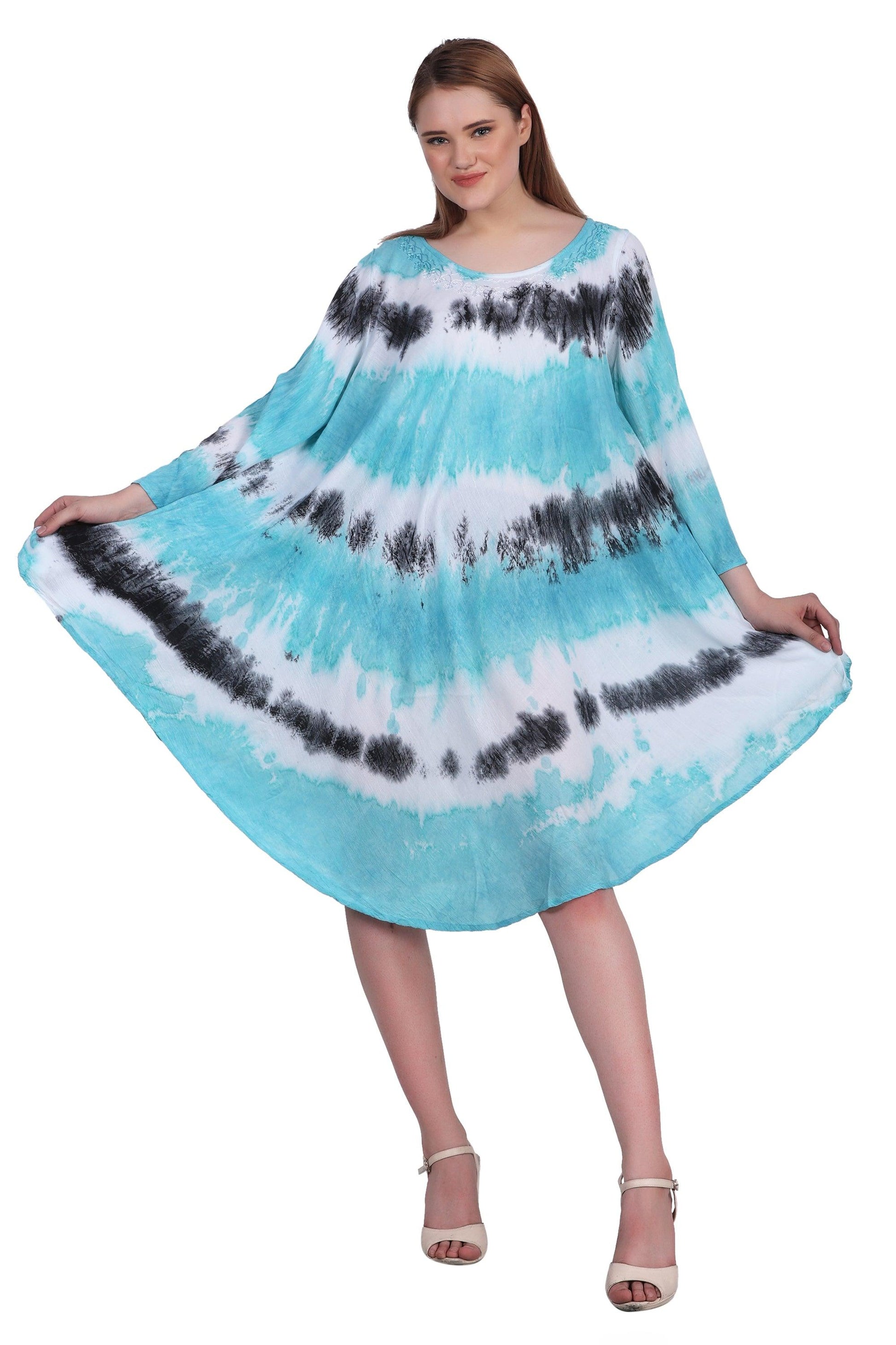 3/4 Sleeve Tie Dye Dress 462198LSLV - Advance Apparels Inc