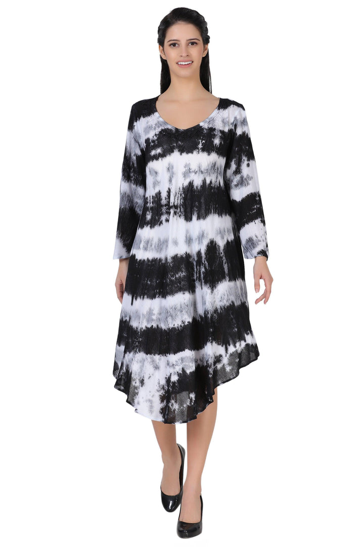 3/4 Sleeve Tie Dye Dress 462198LSLV - Advance Apparels Inc