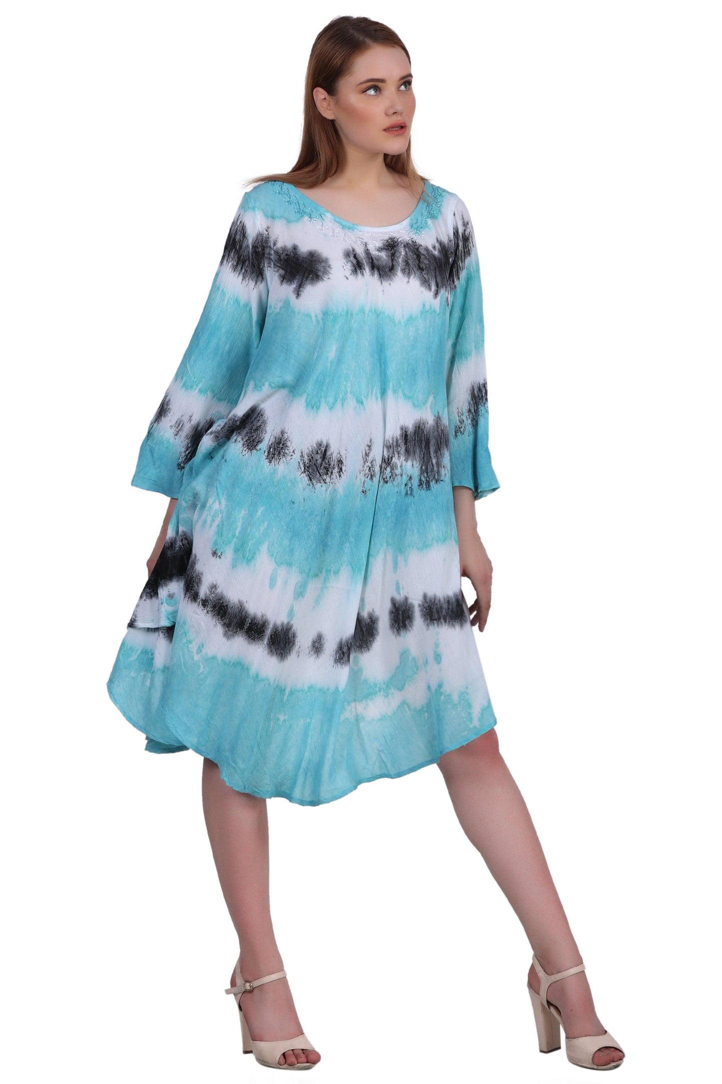 3/4 Sleeve Tie Dye Dress 462198LSLV - Advance Apparels Inc