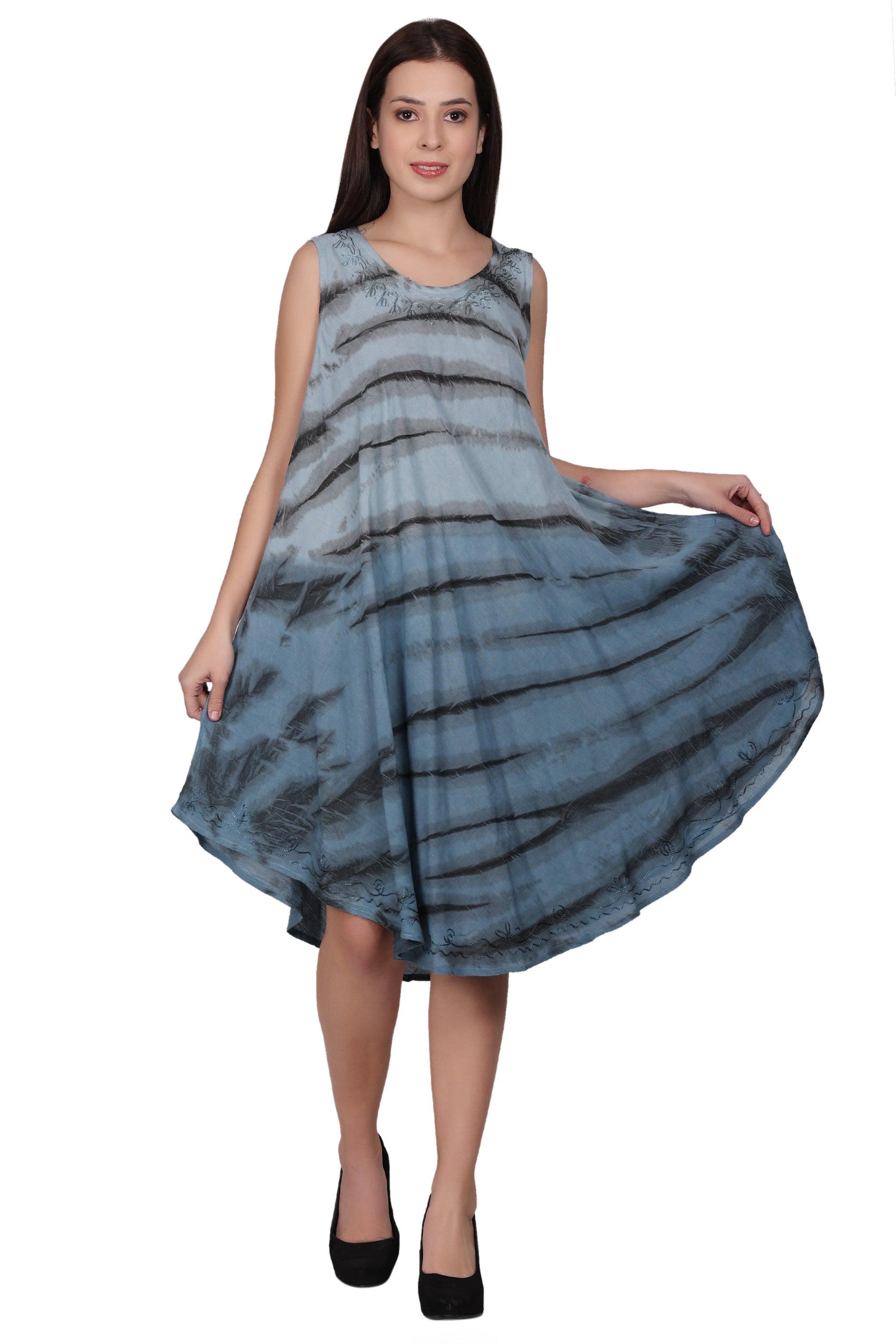 Zebra Stripe Tie Dye Beach Dress 482158 - Advance Apparels Inc