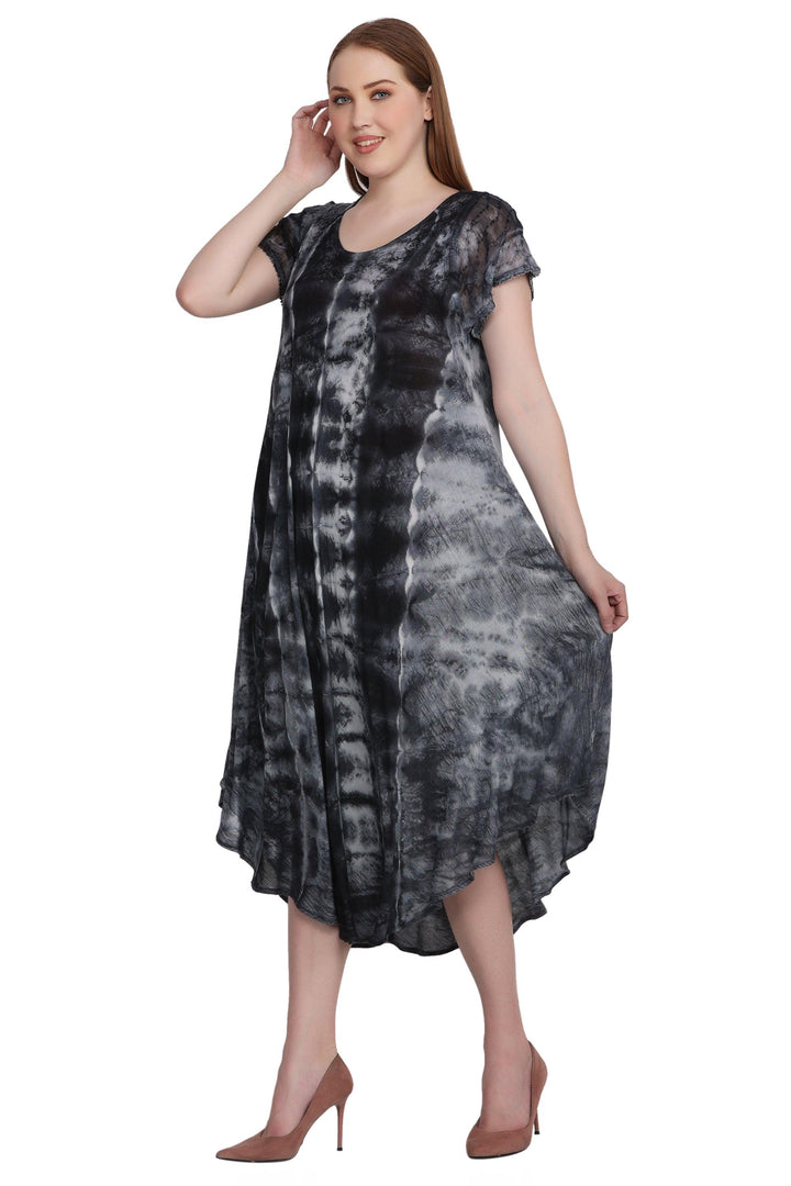 Cap Sleeve Tie Dye Dress 522185-SLV - Advance Apparels Inc