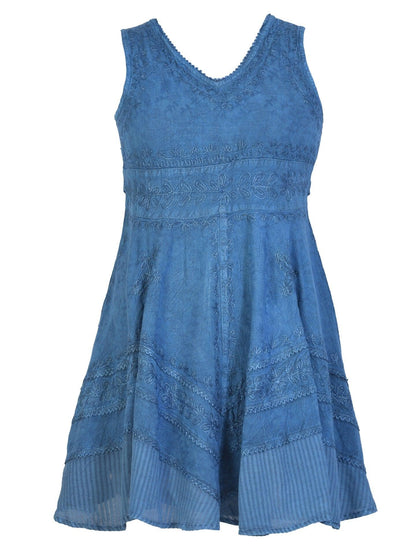 Mid-Length Acid Wash Dress 161111 - Advance Apparels Inc