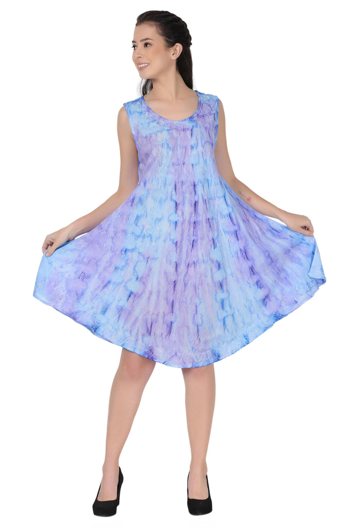 Stonewash Tie Dye Beach Dress 362168R  - Advance Apparels Inc