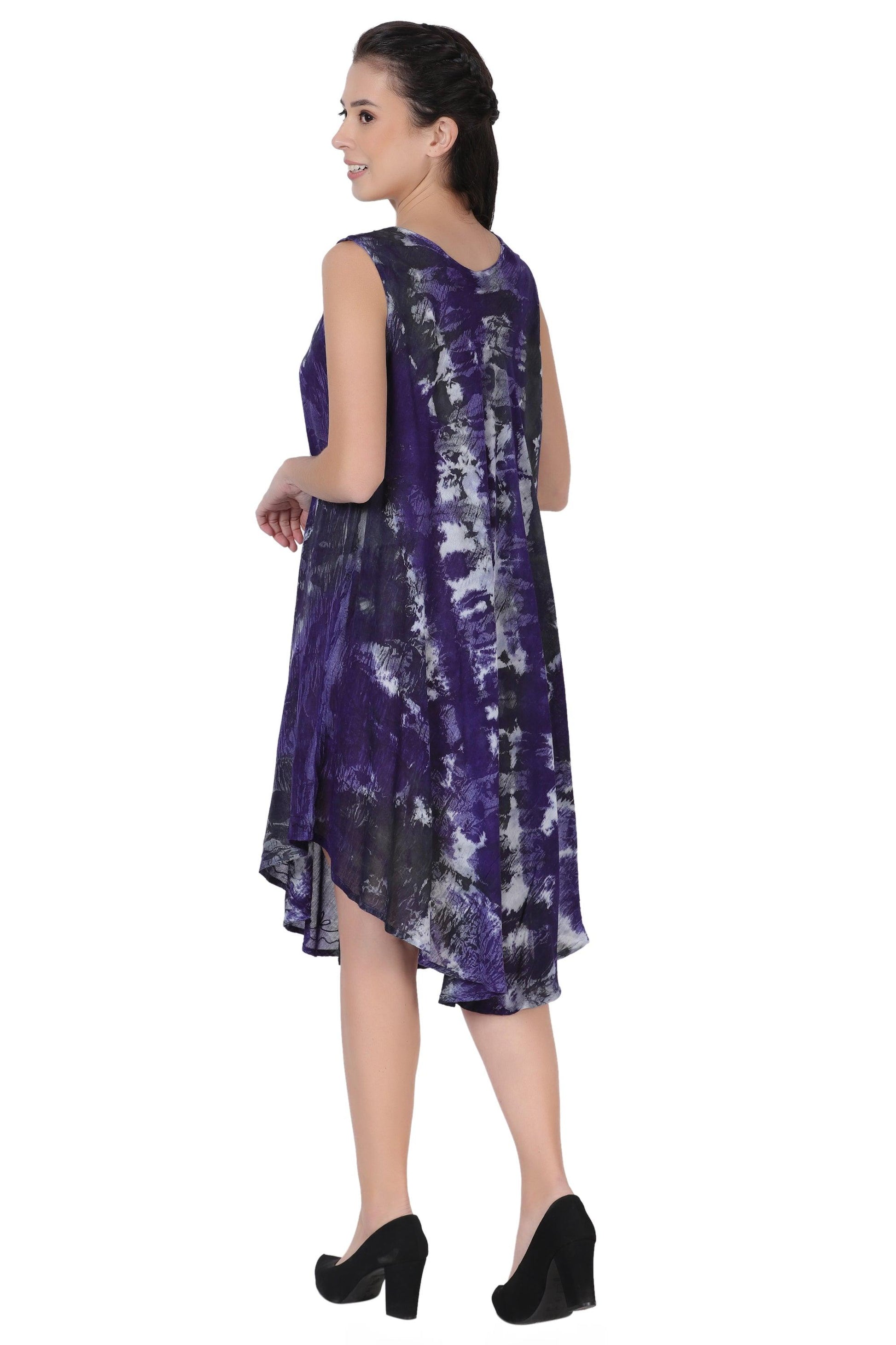 Stonewash Tie Dye Beach Dress 362168R  - Advance Apparels Inc