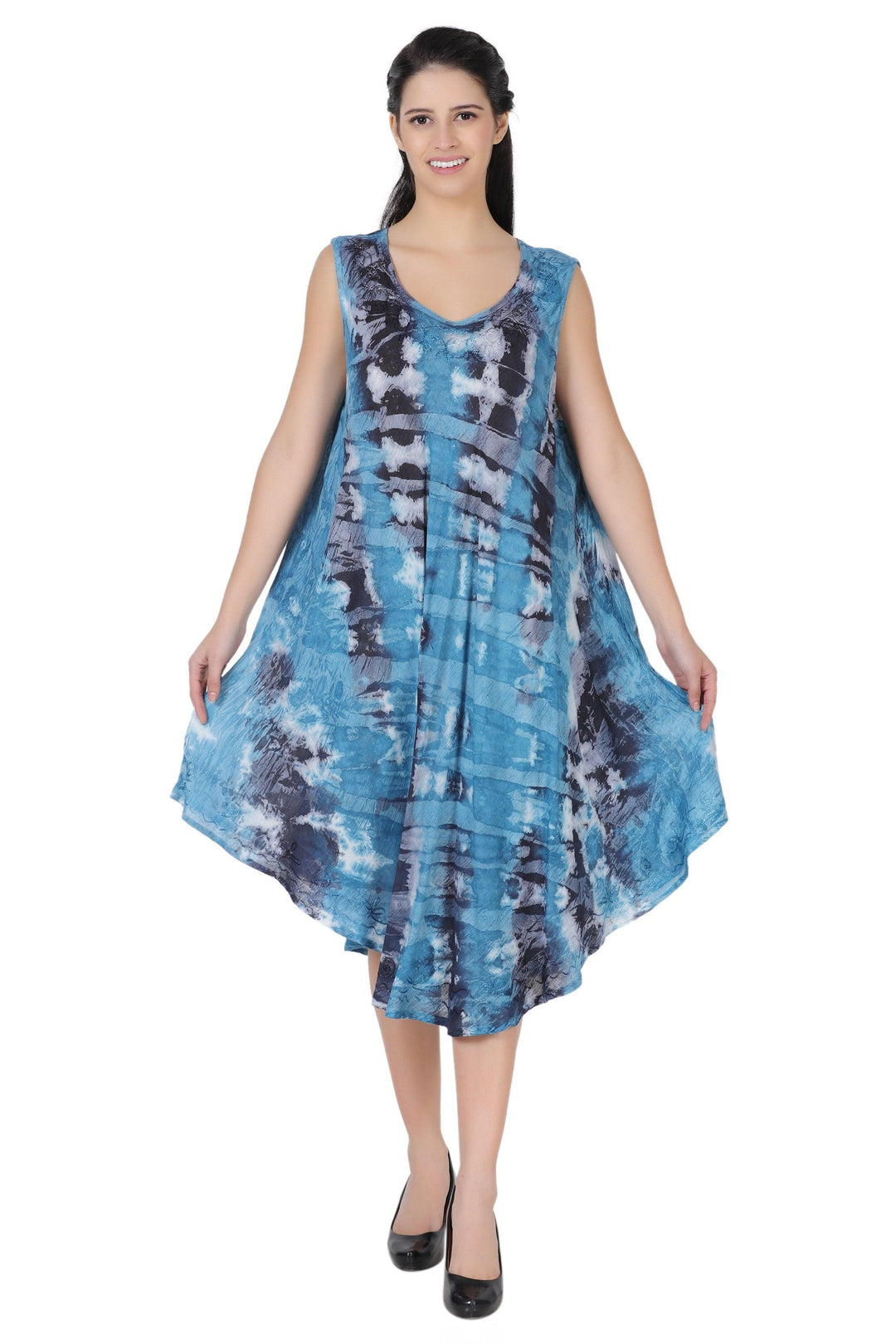 Stonewash Tie Dye Beach Dress 362168R  - Advance Apparels Inc