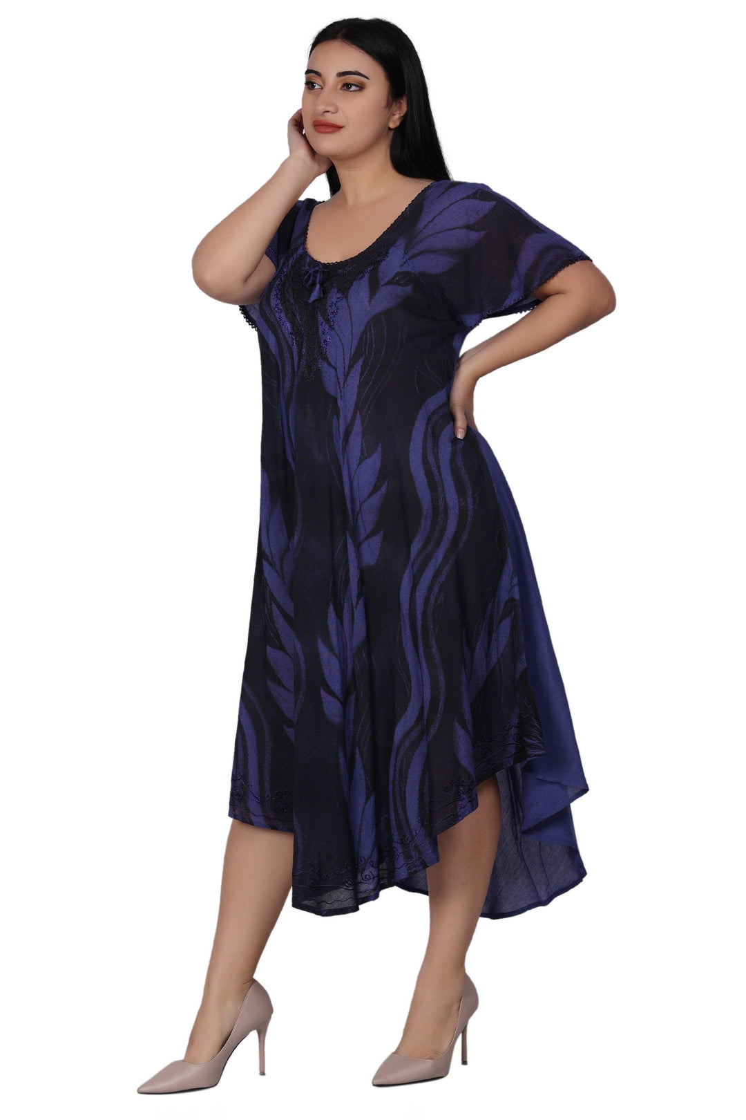 Wavy Tie Dye Dress 482164-SLVD - Advance Apparels Inc